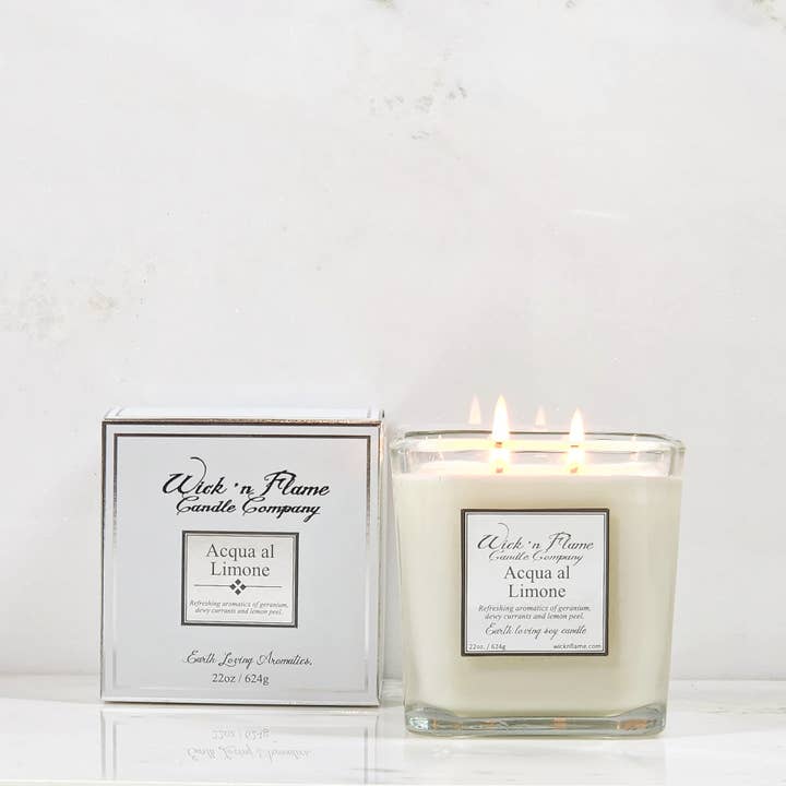 Acqua Al Limone 22 oz Cube for engroshandel hos Wick 'n Flame Candle Company