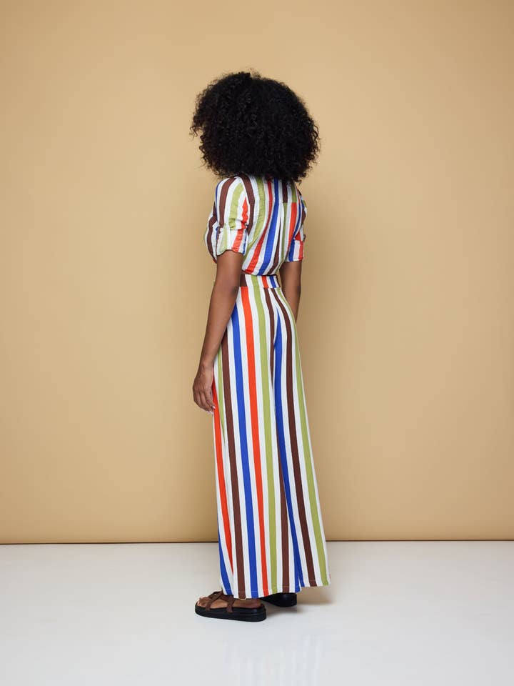 State of Georgia - Wholesale Button Down Shirt - Women's - THE GROOVE FITTED SHIRT - COOLIO STRIPE8