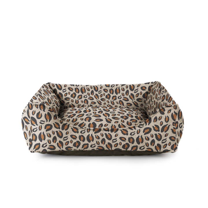 Montaigne - Orthopädisches Hundebett aus Stoff mit Leopardenmuster für den Großhandel von BAGANE