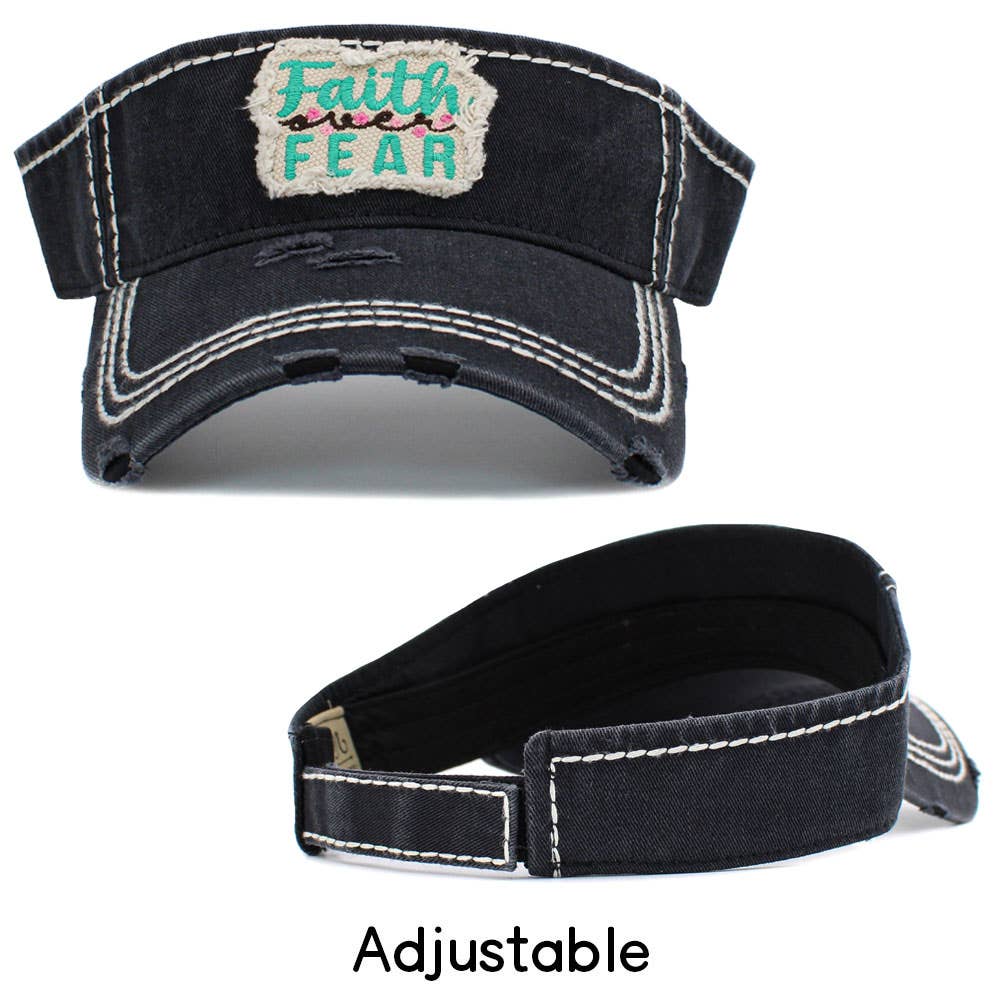 Sensibling Corp. - Wholesale Visor - Women's - Faith Fear Vintage Visor Hat2