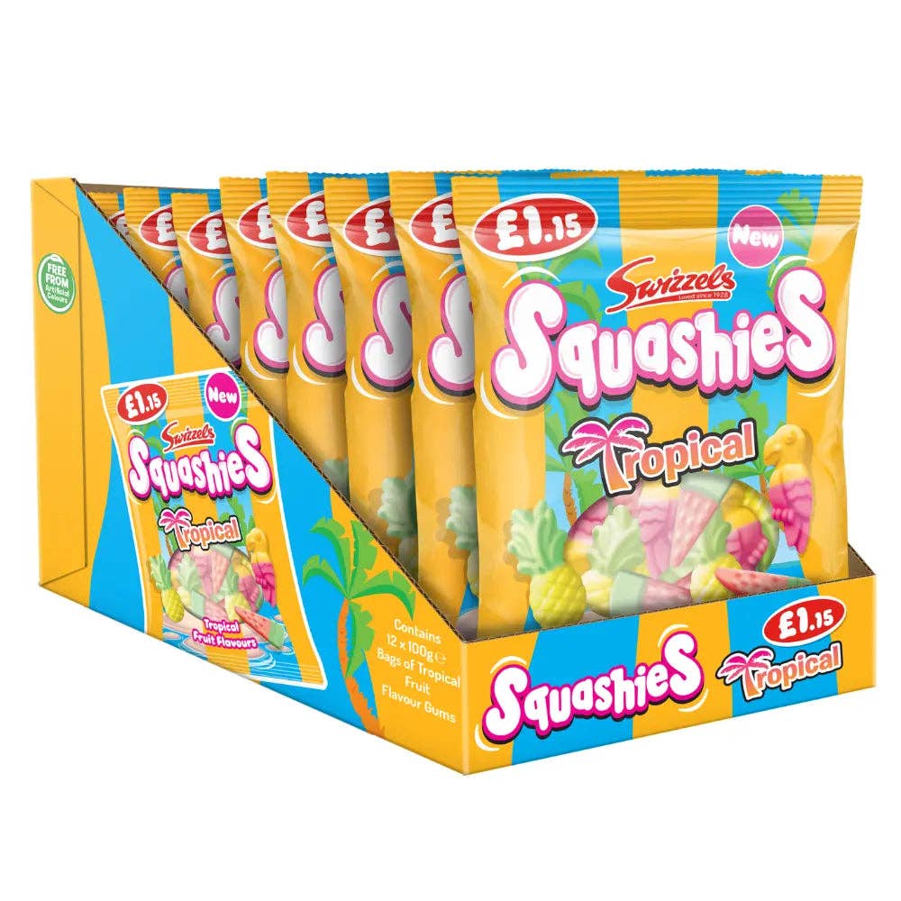 Global Bite Co - Wholesale Gummy - Swizzels Drumstick Squashies Tropical Flavor 100g (UK)1