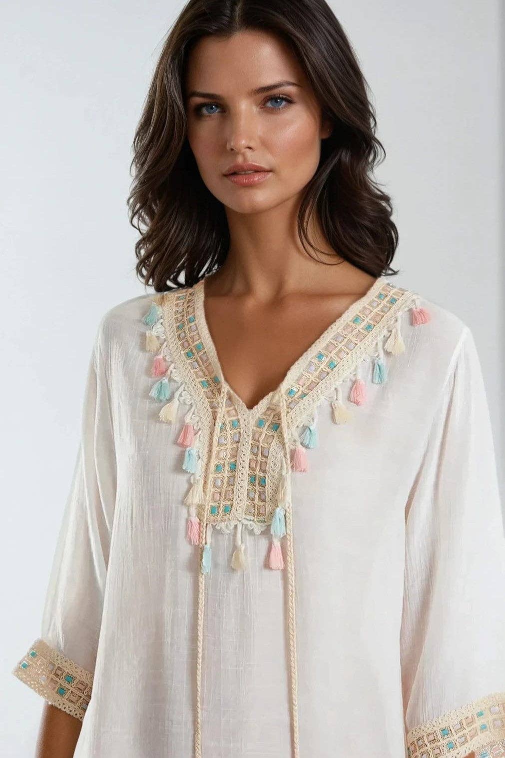 Aftershock London – wholesale Dress – Women's – Ivory Beach Tunic Dress1