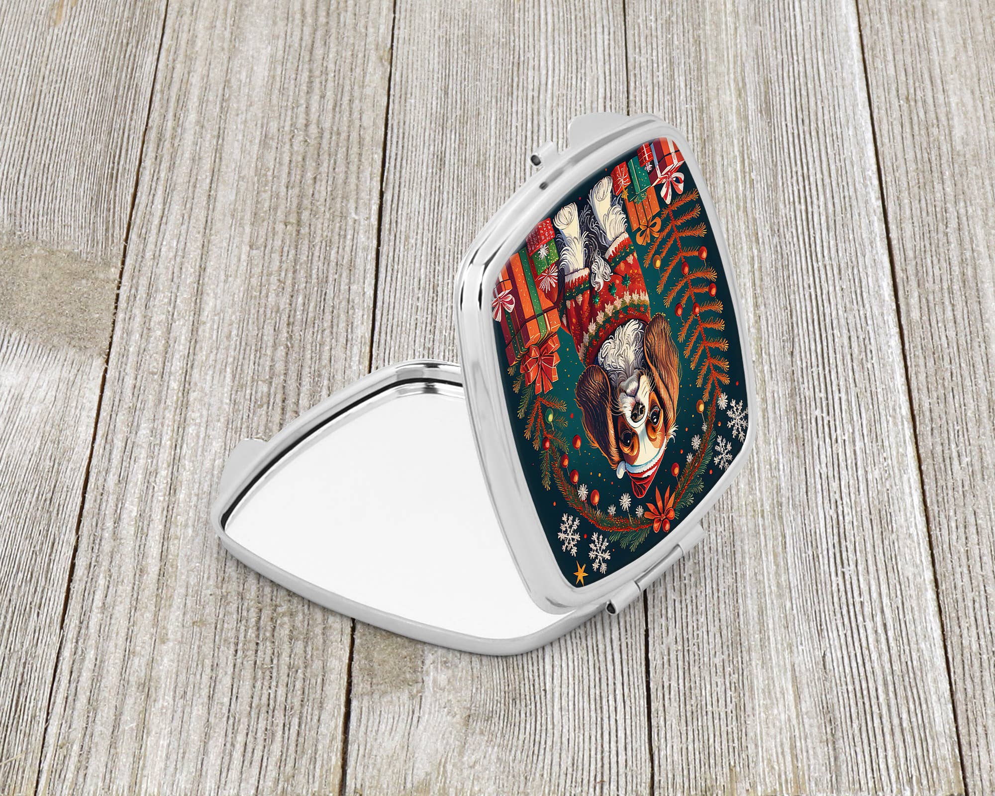 Caroline's Treasures - Wholesale Compact Mirror - Cavalier King Charles Spaniel Christmas Compact Mirror DAC1