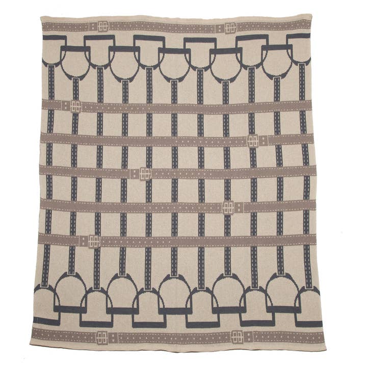 In2Green - Wholesale Throw Blanket - Equestrian Stirrup Throw Blanket