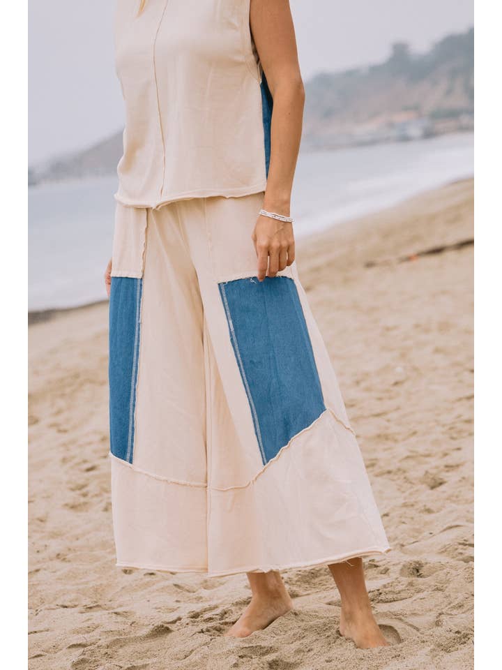 Oddi – wholesale Loungewear-topp - Dam – Plus tvättad fransk frotté denim Mixed Muscle Tank 5