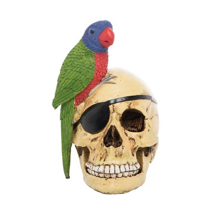 Beachcombers - Wholesale Decorative Figurine - SALE Pirate Skull With Parrot Decorative Figurine0