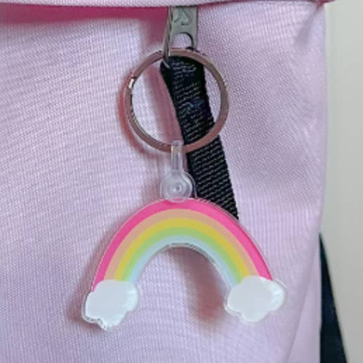 Rainbow Acrylic Keychain - Rainbow Keychain for wholesale by Riley Roo Creations