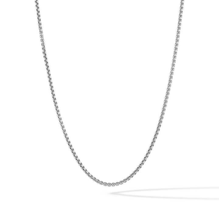 Collier Chaîne Boîte Ronde, 2MM - Argent pour la vente par Vincero
