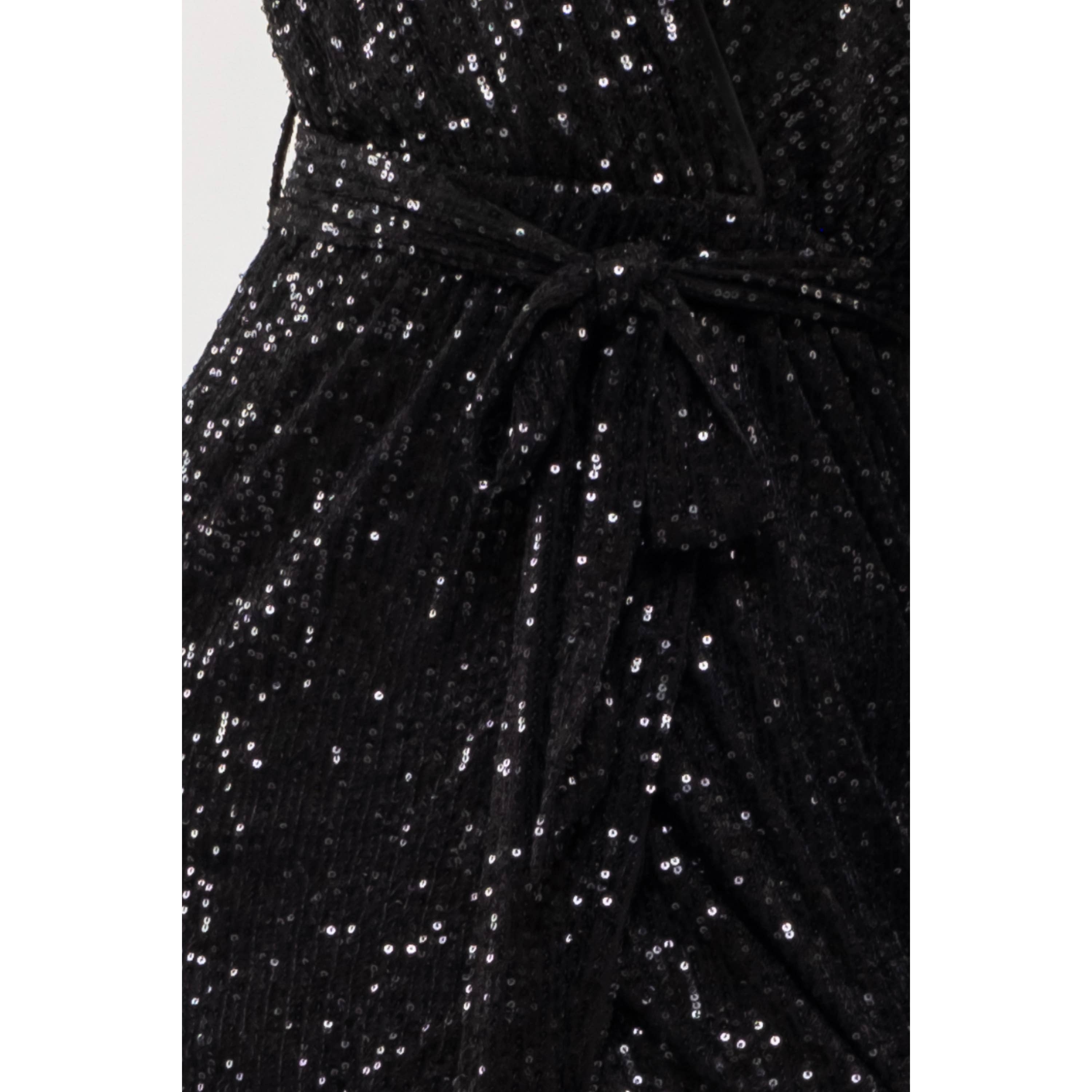 MINE - Vente Robe – femme - ROBE MIDI EN SURPLIS À SEQUINS3