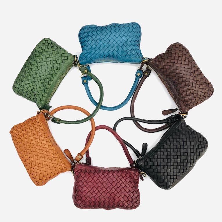 MILANO AMOUR – wholesale Axelväska - Dam – Crossbody-väska Boris vintage maxi i flätat läder5