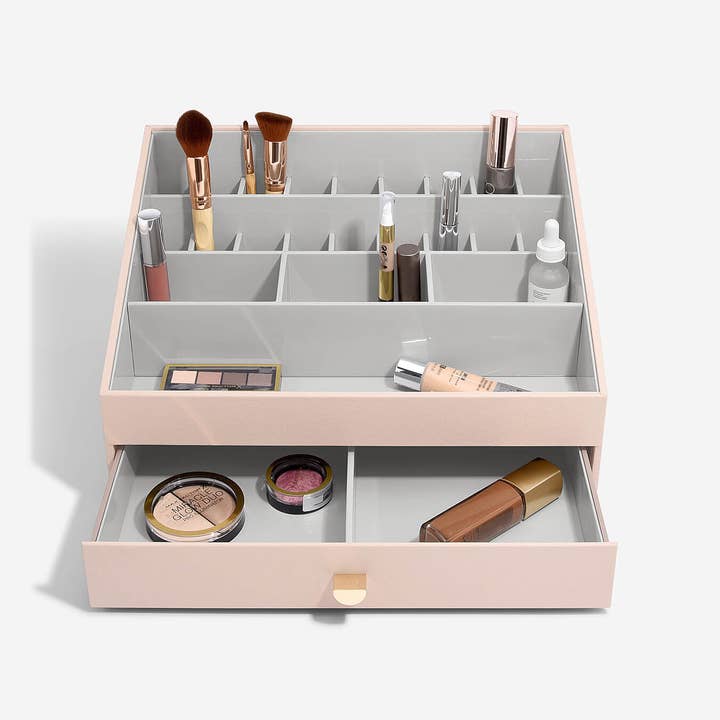 Stackers – wholesale Makeup storage box – Blush Pink Supersize Makeup Organiser