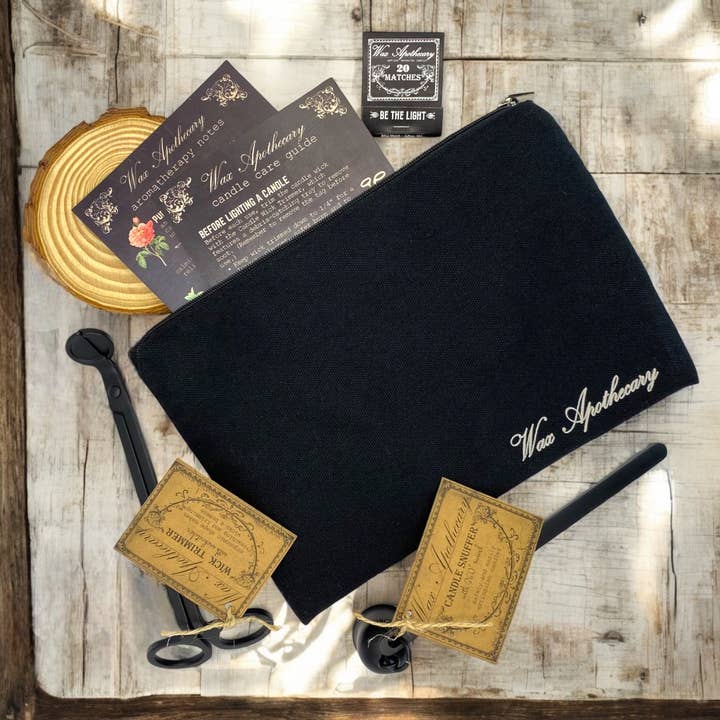 Wax Apothecary - Wholesale Candle Snuffer - Candle Care Kit: Snuffer, Trimmer, Coaster & Canvas Tool Bag