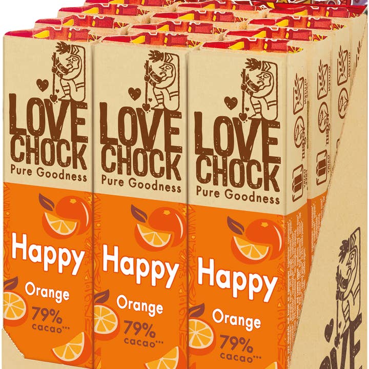 Lovechock DE – Großhandel Schokolade – 79% Schokolade mit Orange — Bio, vegan und nachhaltig