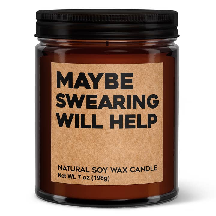Bougie de soja Maybe Swearing Will Help - Bougie votive au soja pour la vente par Wi-Wear