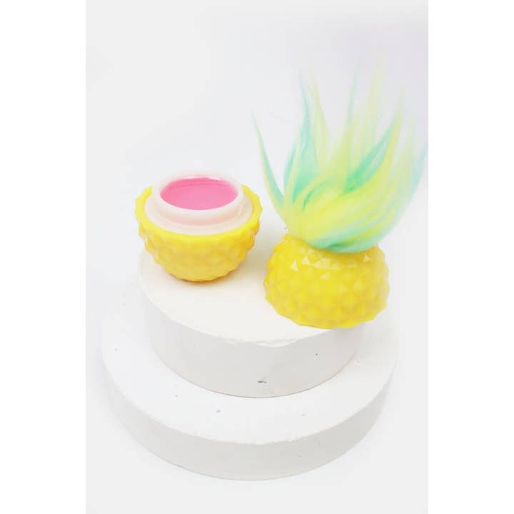 MIX COLOR Happy Pineapple with Fur Hair Lip Gloss for wholesale on Faire