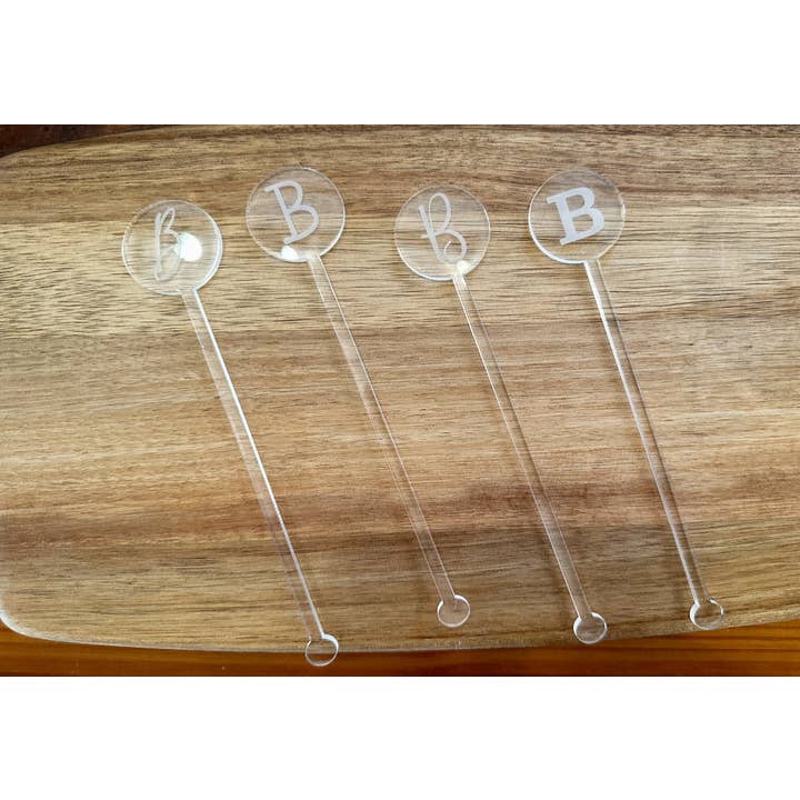 B4homemade, LLC - Wholesale Drink Stirrer - Swizzle Sticks - Custom Initial or Name3