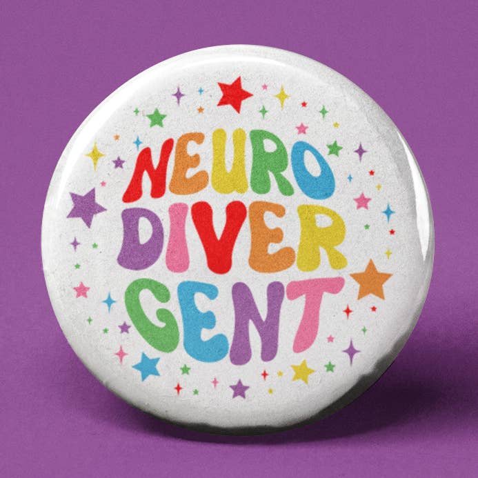 Neurodivergent Pinback Button for wholesale by Mockingbird Apothecary