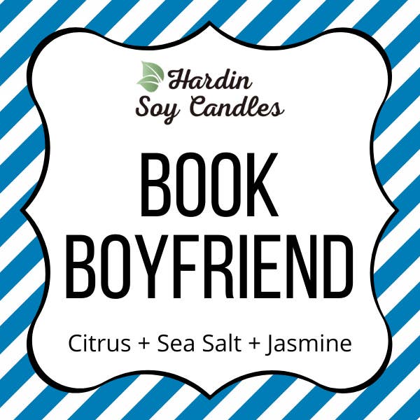 Hardin Soy Candles/Peoria Book Rack – wholesale Jar/filled candle – Book Boyfriend Soy Candle