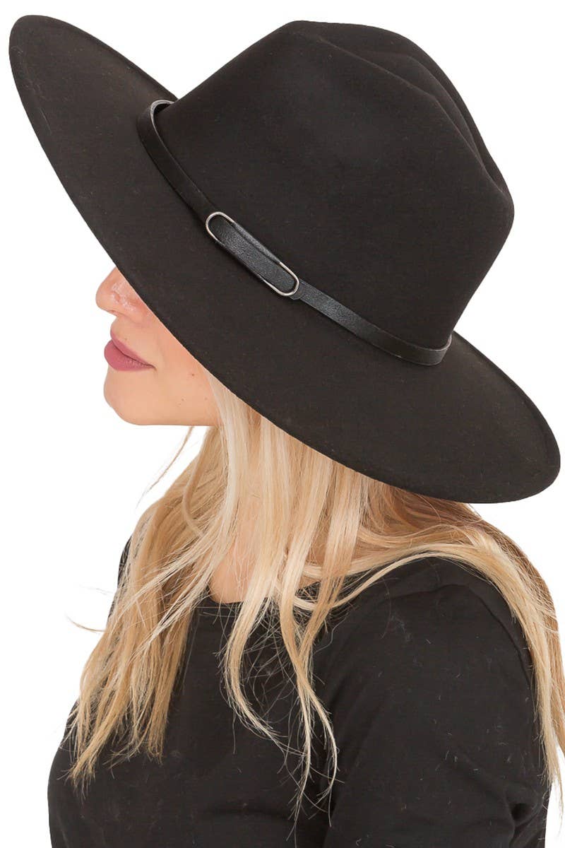 Cap Zone - Wholesale Fedora - Women's - Premium Two Tone Fedora Wide Brim With Belt 27