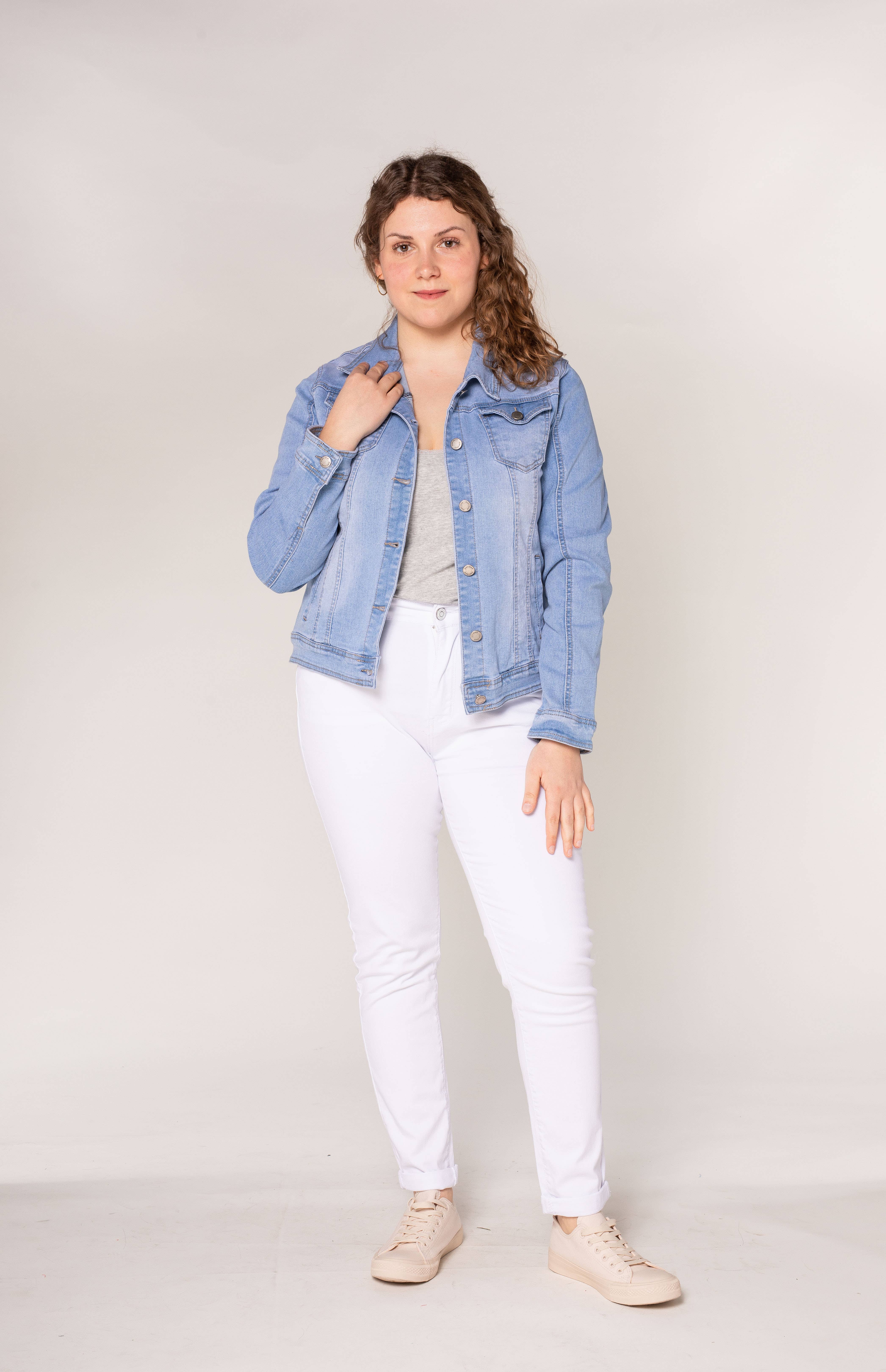 Nina Carter - Vendita all'ingrosso Giacca di jeans - Donna - Giacca in denim elasticizzato plus size H189-1/H204-1/203-10