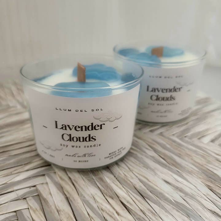 Lavender Lemon Soy Candle | Handmade Scented Candle Wood Wic for wholesale by Llum del Sol