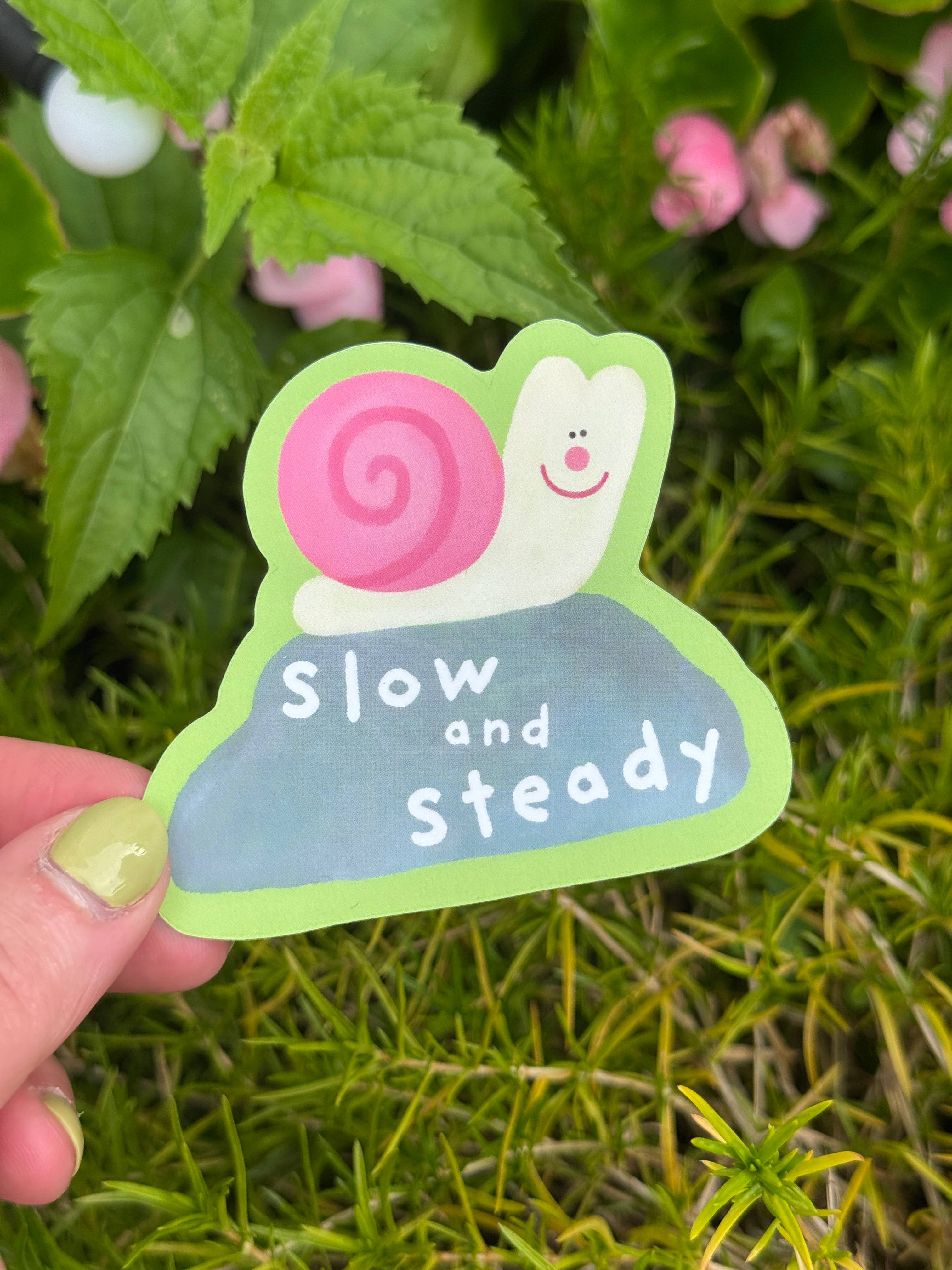 Rolly Poly Studios - Wholesale Sticker - Slow + Steady Matte Vinyl Sticker0