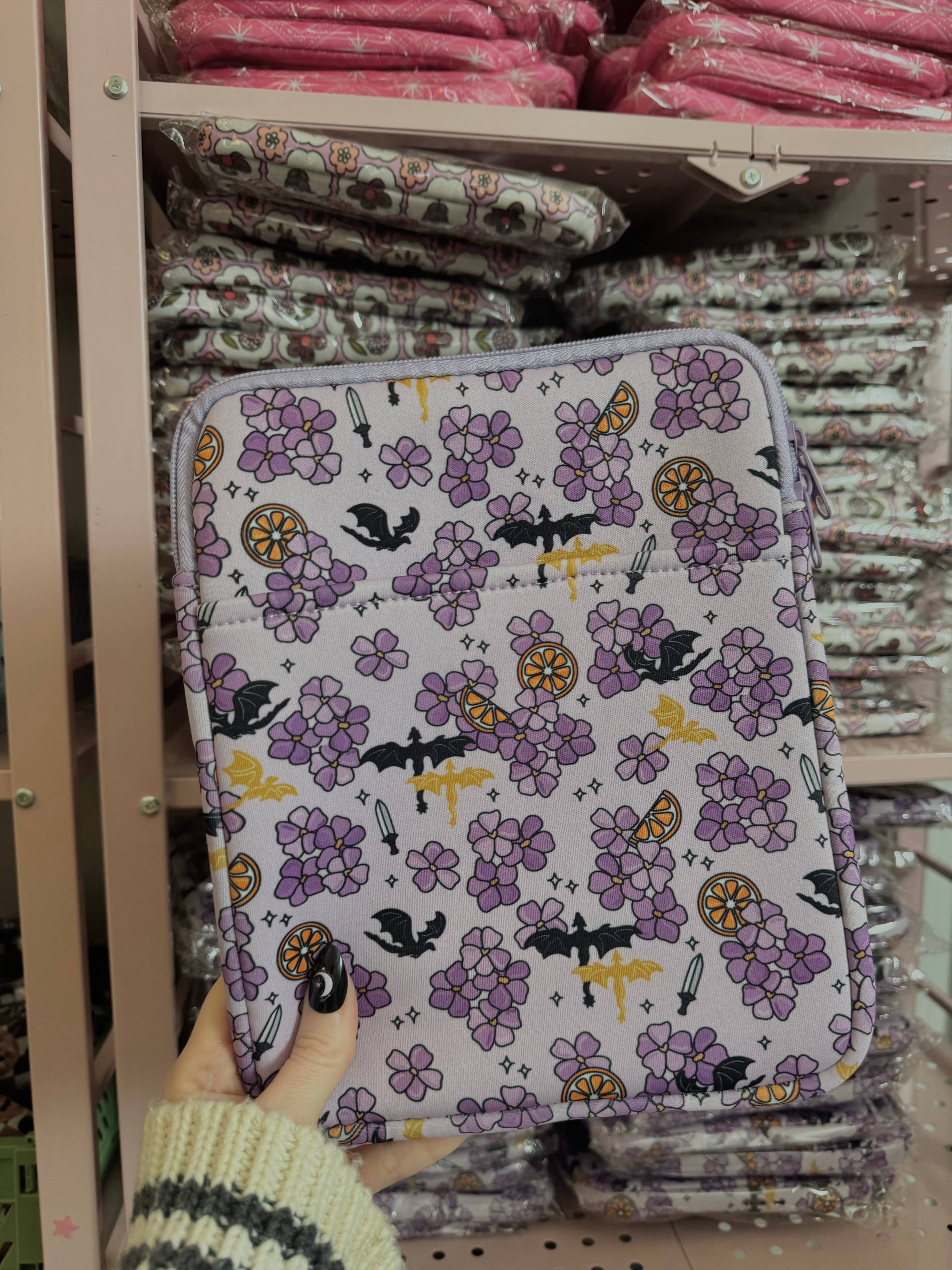 CrescentCatCo - Wholesale Pouch - Women's - Violet Dragon Rider Book & Kindle Sleeve Pouch4