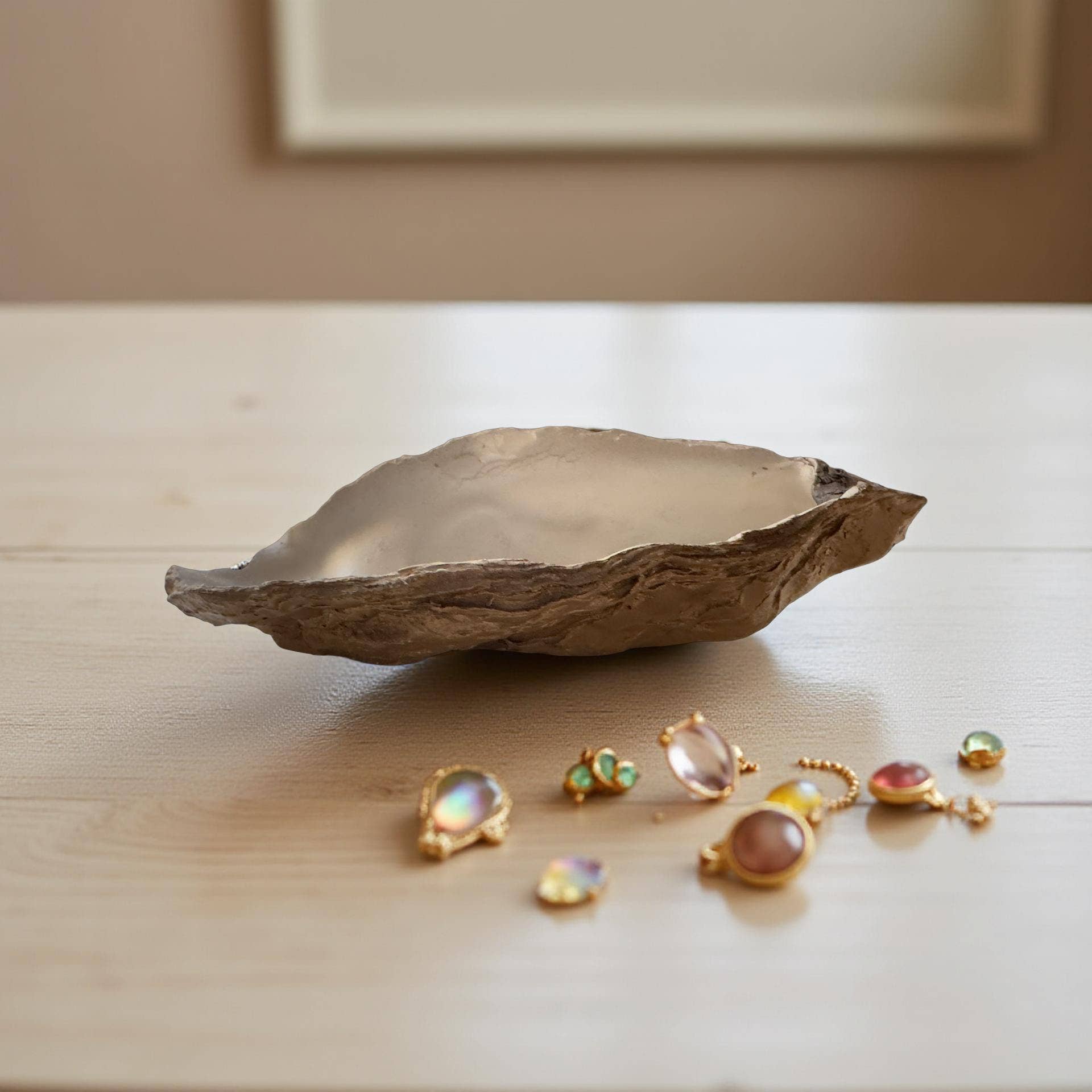 Shell Yeah By Jaks LLC - Wholesale Jewellery dish - Golden Coast Oyster Shell Jewelry Tray – Gold Rim7