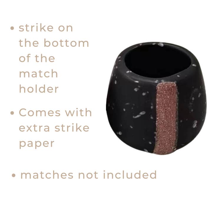 River Birch Candles - Wholesale Match holder - Empty Spotted Match Holders - Black + White (2 pack)1