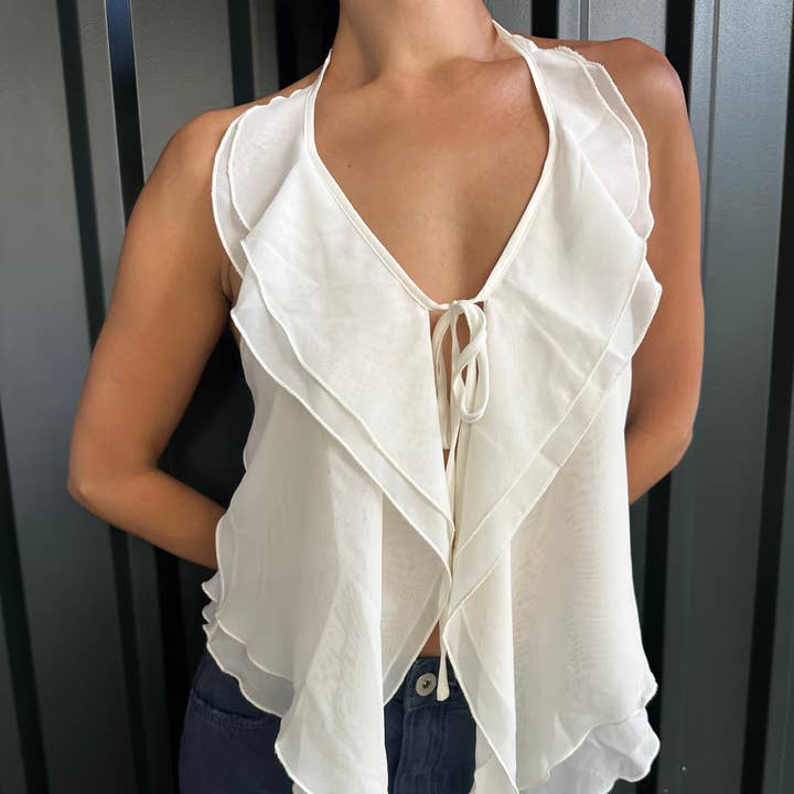 Haut dos nu à volants sexy-YTB863 pour la vente par Audrey 3+1