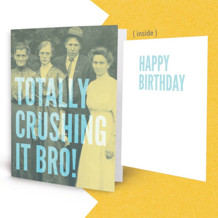 Crushing It Bro Card for wholesale by Middle Child Made