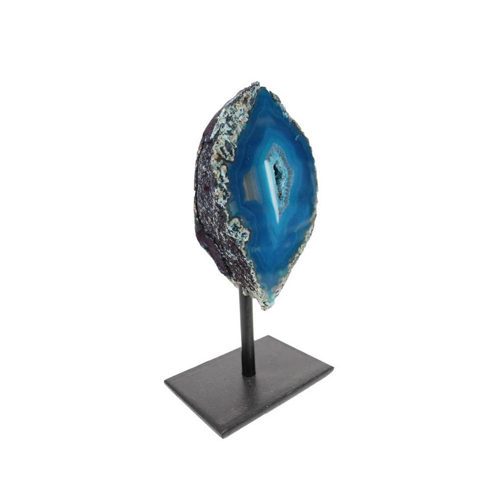 Rock Paradise - Wholesale Decorative Tabletop Object - Agate Geode Crystal Druzy Rock on Metal Base Home Decor19