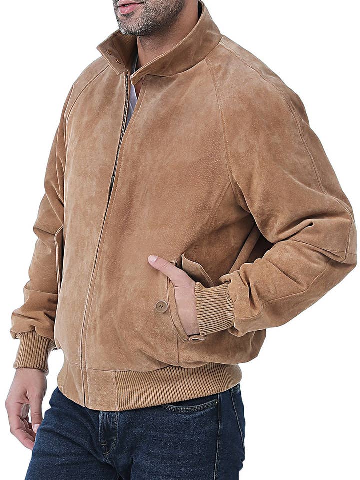 Landing Leathers Men WWII Suede Leather Bomber Jacket for wholesale by Landing Leathers
