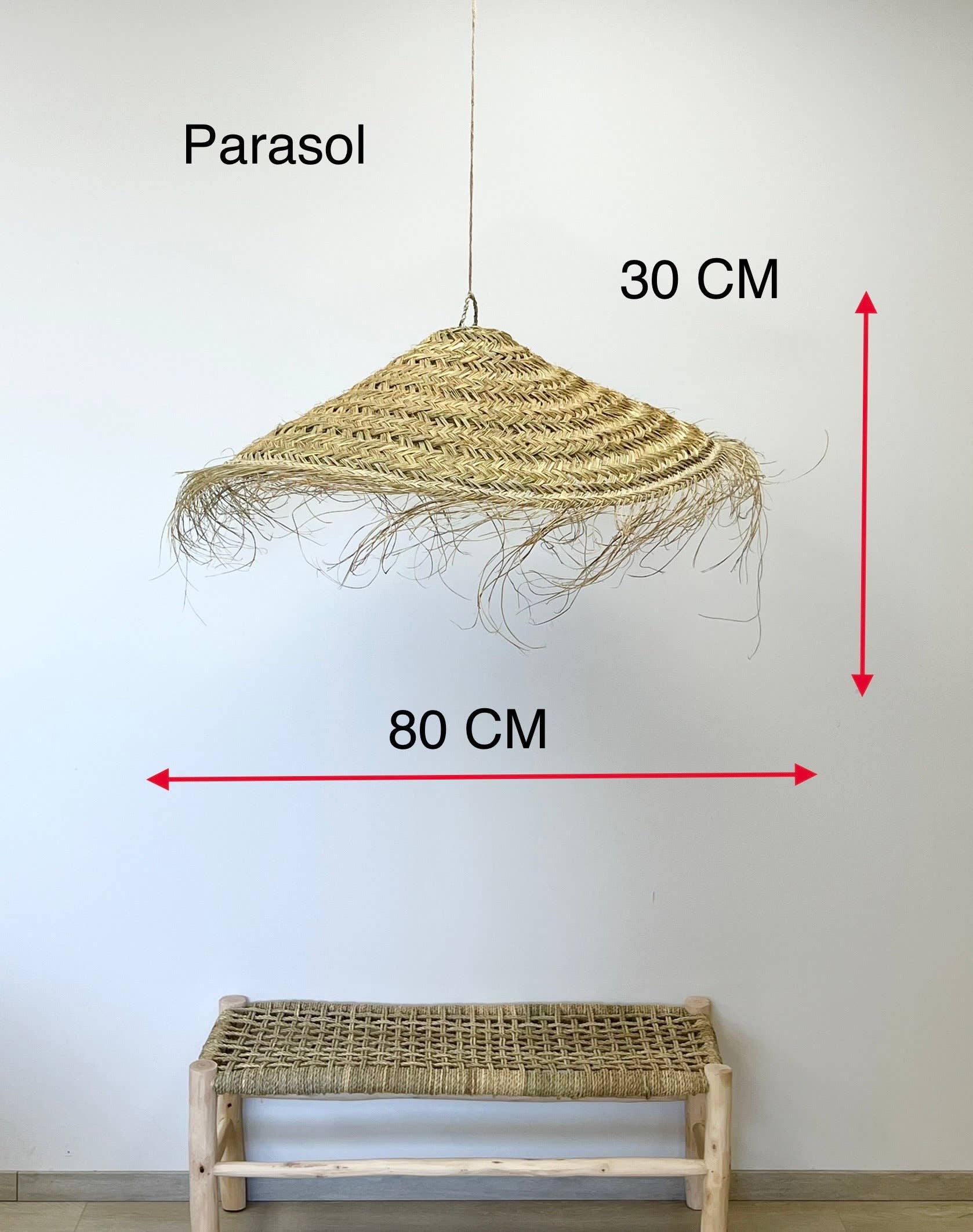 martitec - Wholesale Chandelier/Hanging Light - Wicker pendant light, 80 cm Parasol light fixture, lampshade2