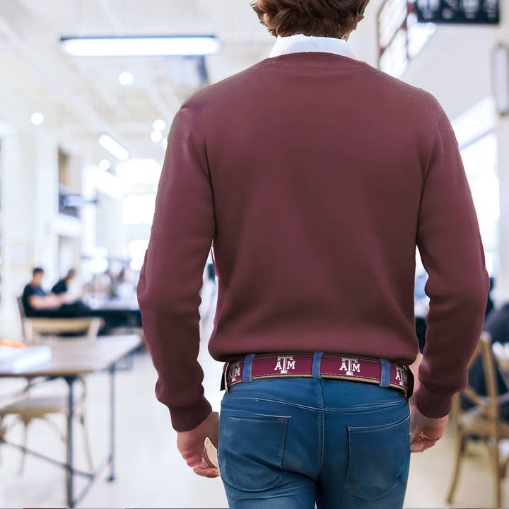 Zep-Pro - Wholesale Belt - Men's - Texas A&M Aggies Men's Collegiate Woven Ribbon Belt.2