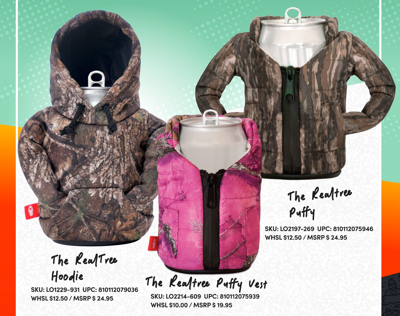 Puffin Drinkwear - Wholesale Drink Huggers & Koozies - Can Cooler - RealTree APX Collab - The Puffy Vest -Pink Camo3