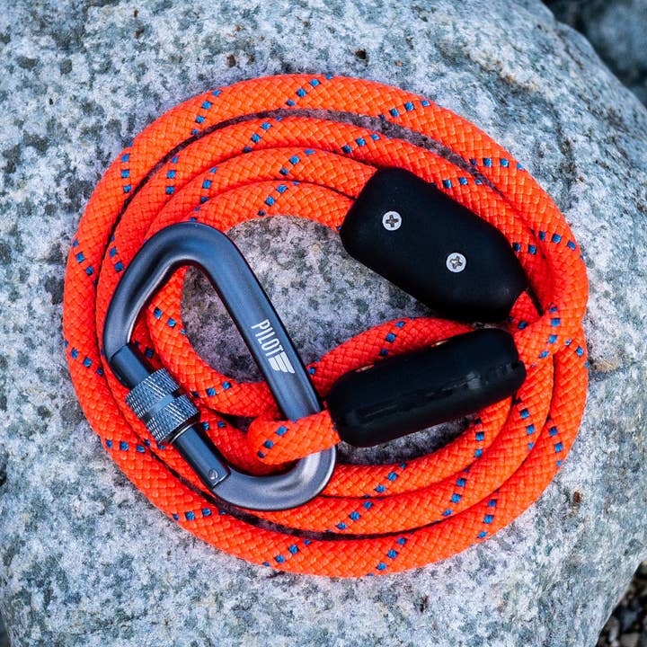 Hunter Orange Climbing Rope Leash for wholesale by Pilot Pet Gear