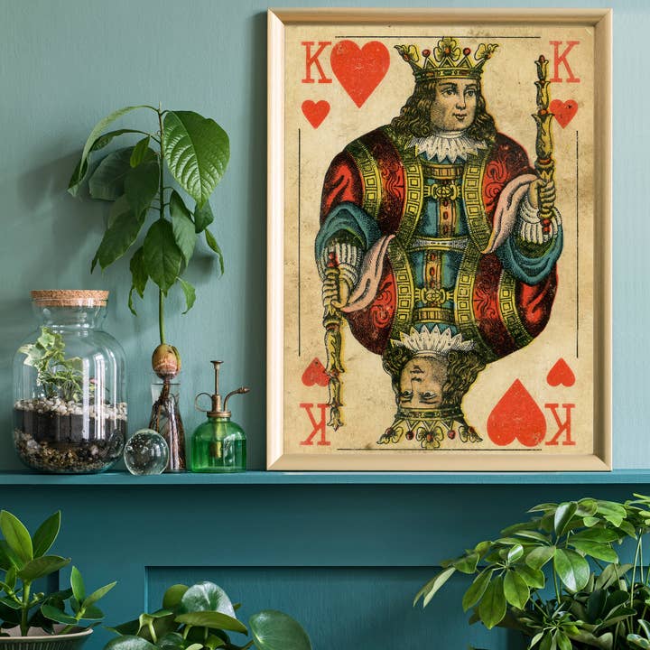 Ink & Drop - Wholesale Art Print - Vintage Playing Card Print - King of Hearts