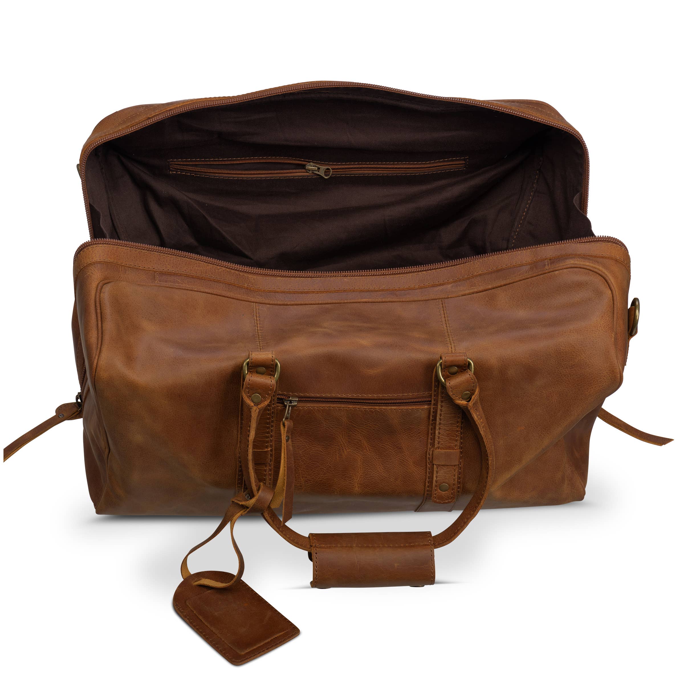 Hides - Wholesale Weekender Bag - Men's - Big Mouth 40L Leather Duffle - Airline Friendly Travel Bag16