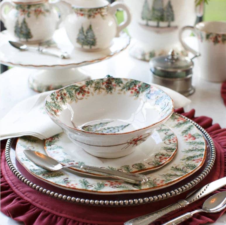 Arte Italica & Crown Linen Designs - Wholesale Bowl - Natale Cereal Bowl - Christmas