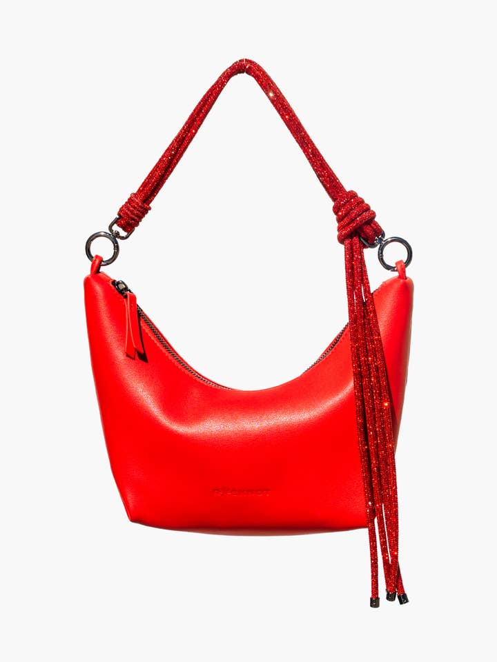 Hezi Leren Schoudertas - Scarlet - met Rhinestone Band voor wholesale door ROCKNOT