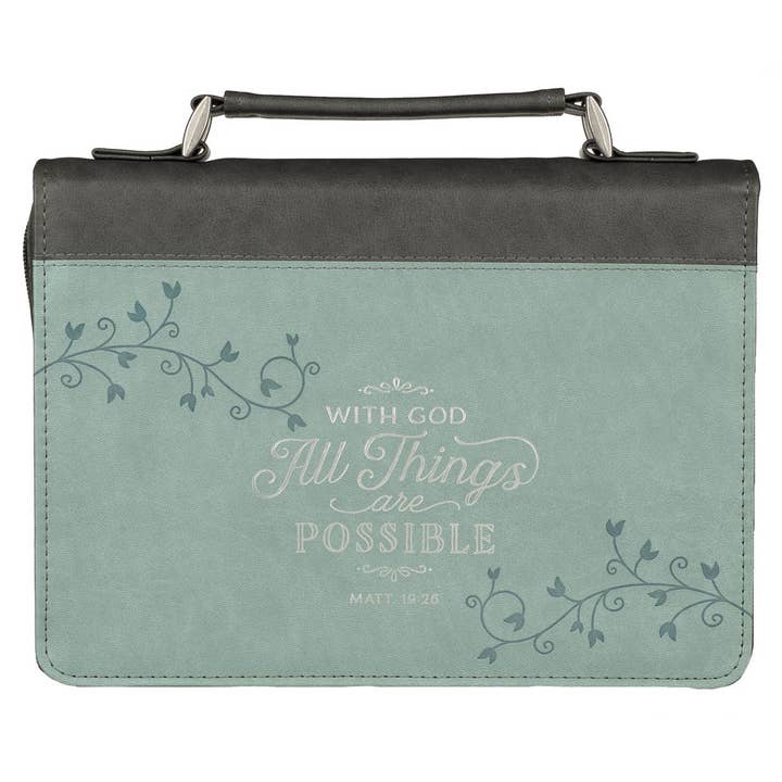 Christian Art Gifts - Wholesale Bible Cover - All Things Are Possible Classic Faux Leather Bible Cover1