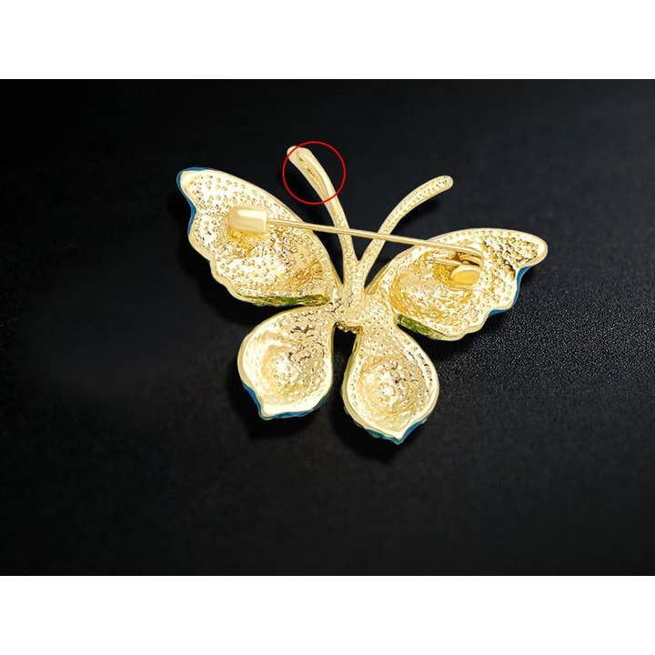 Tourtiwi - Wholesale Brooch - Rhinestone Butterfly Brooch Pin Corsage4