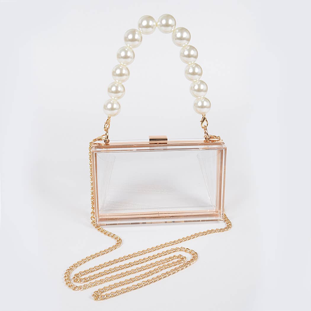 Duidelijk Pearl handvat transparante frame koppeling voor groothandel op Faire1