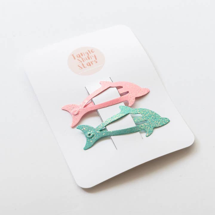 Tangle Shiny Stars - Wholesale Hair Clip - Kids - Metal Hair Clips | Glitter Baby Dolphins0