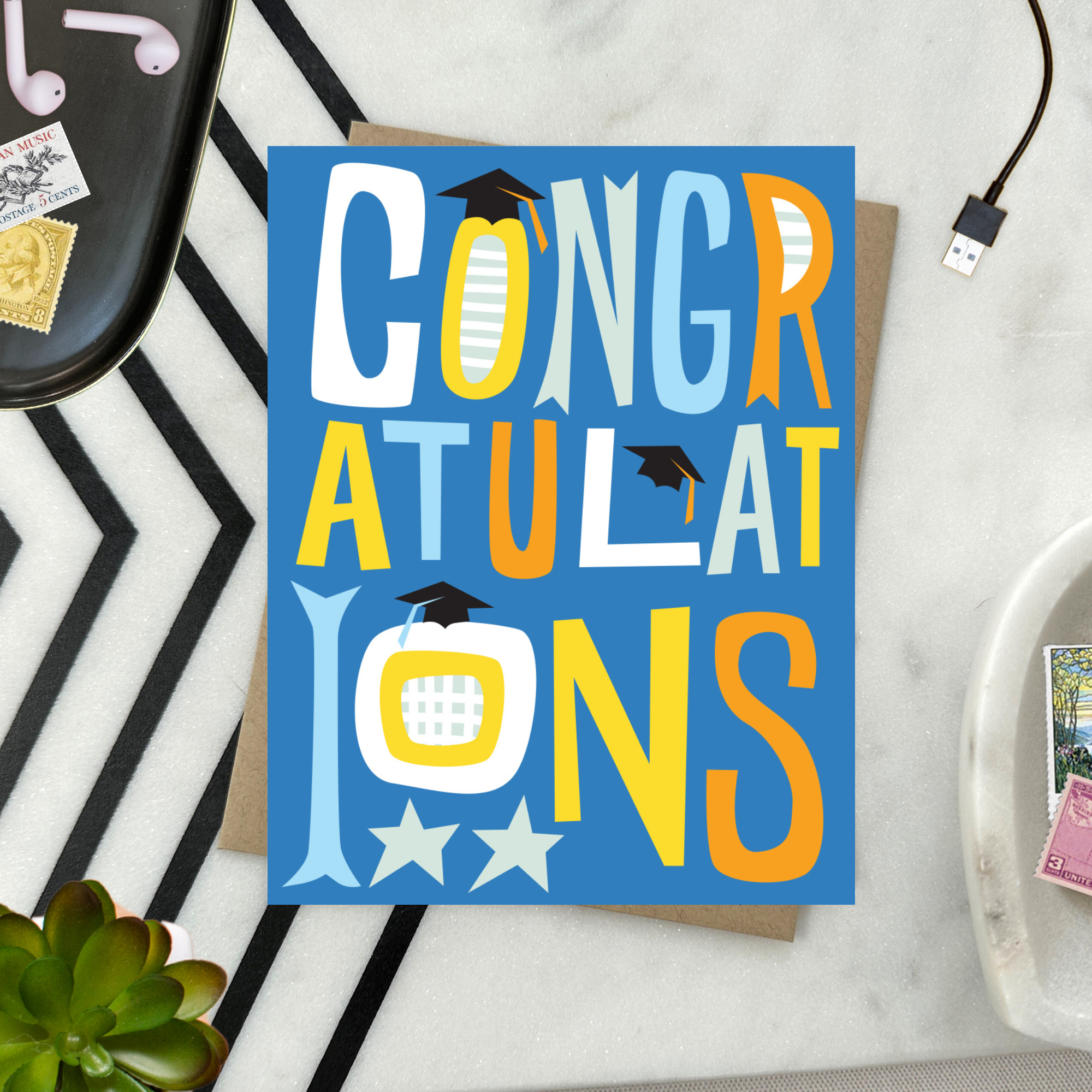 Barone and Co. - Wholesale Graduation Card - Funky Congrats Graduation Card1
