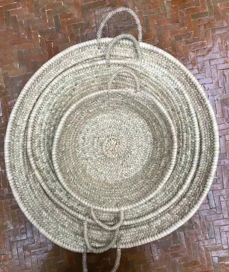 Melecraft – wholesale Decorative tray – Palm Leaf Trays - Moroccan Handmade Wicker Basket22