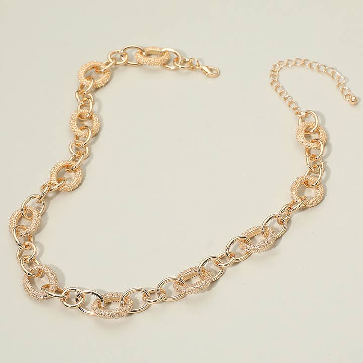 Sensibling Corp. - Wholesale Link & Chain Necklace - Chunky Textured Link Chain Necklace2