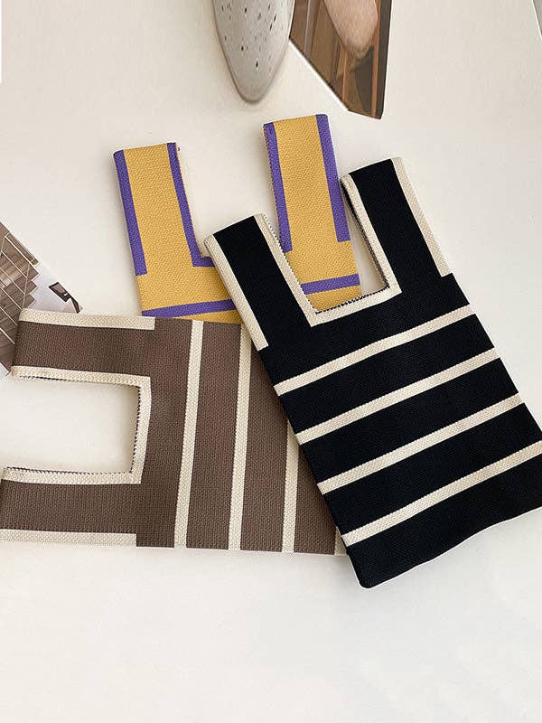 Sheer Trend - Vendita all'ingrosso Borsa tote - Donna - Borse a righe a contrasto di colore urbane3