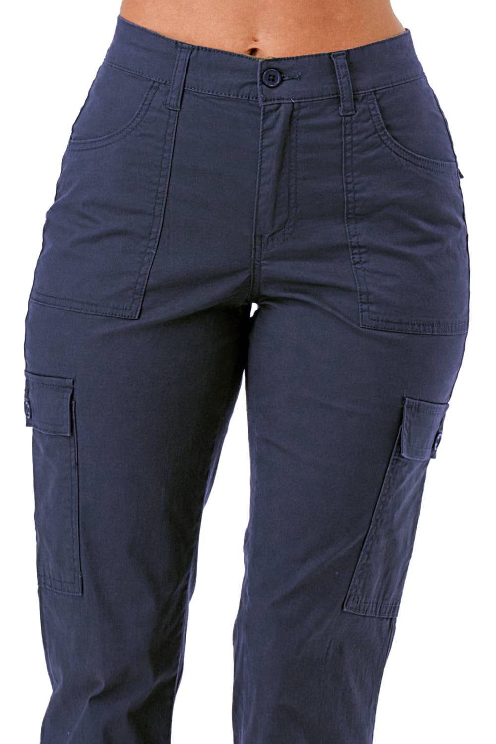 Color 5 – Engroshandel Bukser - Dame – Farvevede lige ben justerbare lastbukser i taljebånd6